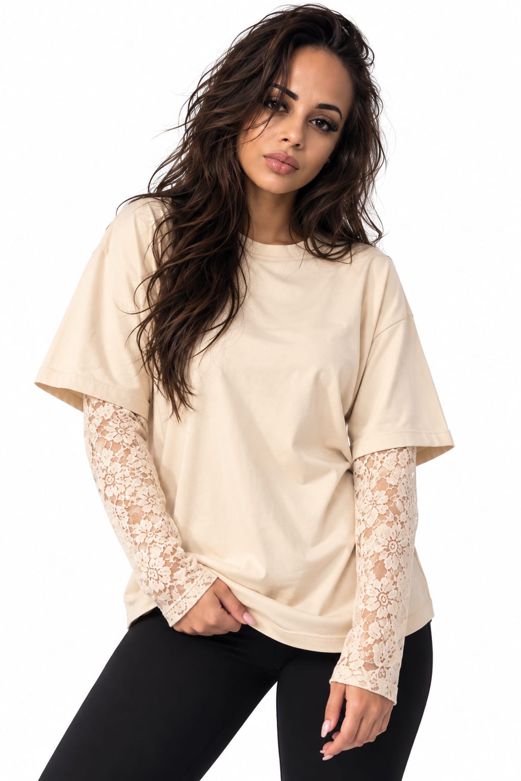 Oversized Layered Lace Top