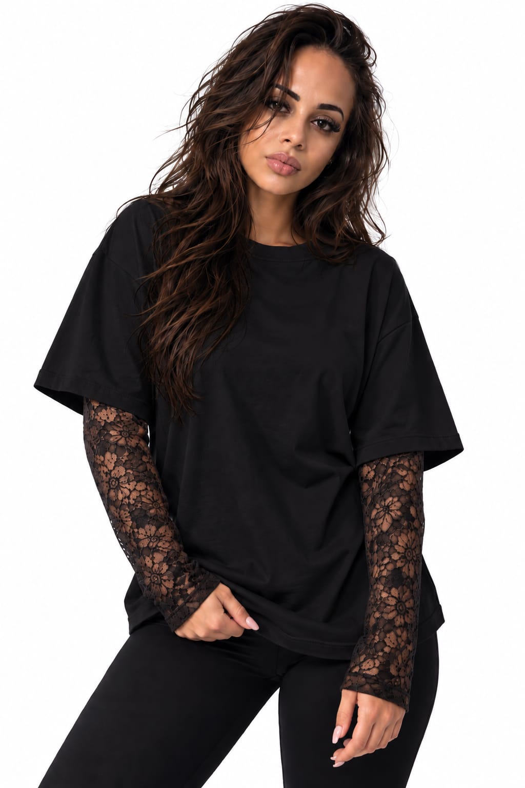 Oversized Layered Lace Top