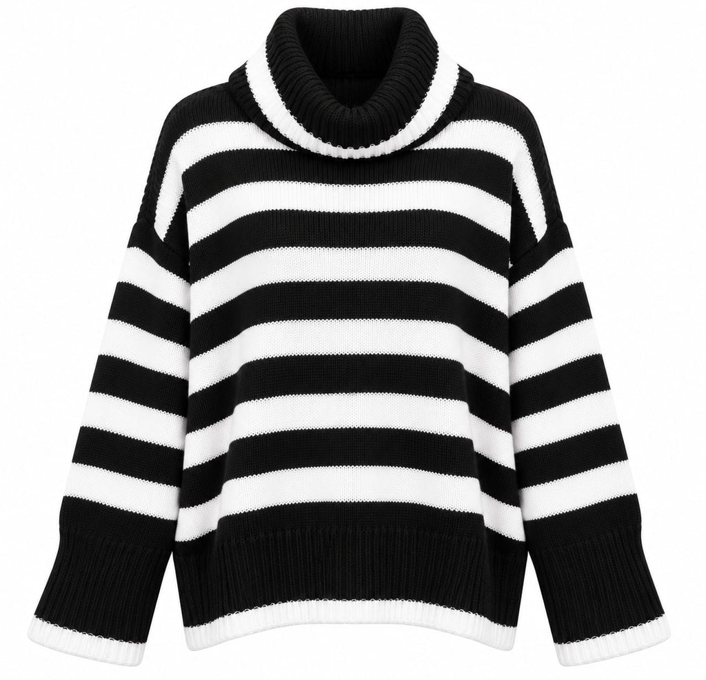 Oversized Striped Col Sweater